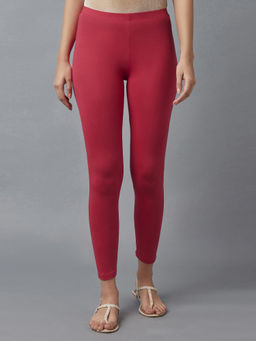 Elleven - Eleven Lipstick Red Cotton Lycra Cropped Leggings