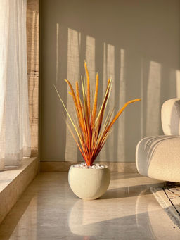 Mason Home - Orange Artificial May Silk Grass Bunch Without Pot