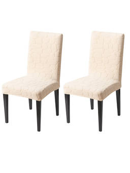 House of Quirk - Beige Stretch Dining Chair Covers (Pack Of 2)