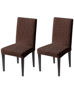 House of Quirk - Brown Stretch Dining Chair Covers (Pack Of 2)