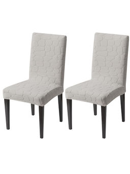 House of Quirk - Grey Stretch Dining Chair Covers (Pack Of 2)