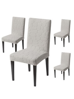 House of Quirk - Grey Stretch Dining Chair Covers (Pack Of 4)