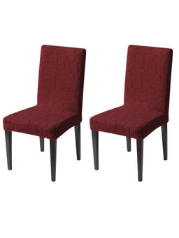 House of Quirk - Maroon Stretch Dining Chair Covers (Pack Of 2)