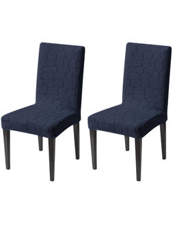 House of Quirk - Navy Blue Stretch Dining Chair Covers (Pack Of 2)