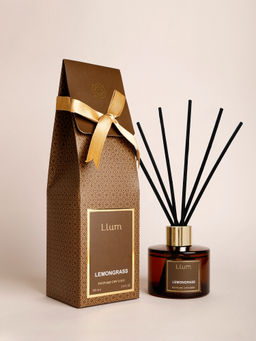 LLUM - Brown Lemongrass Essential Oil Reed Diffuser Set - 100ml