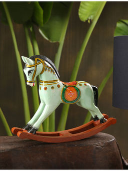Revive Home - Green Elegance In Motion Rocking Horse Figurine