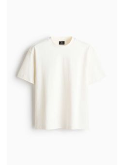 H&M - Men White Loose Fit Interlock T-Shirt