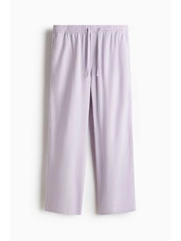 H&M - Men Purple Relaxed Fit Linen-Blend Trouser