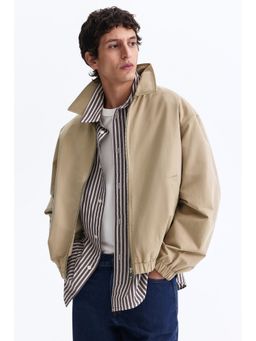 H&M - Men Beige Collared Cotton Jacket