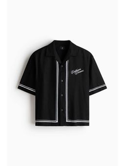 H&M - Men Black Relaxed Fit Printed Resort Shirt