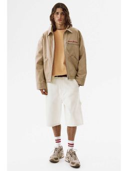 H&M - Men White Oversized Fit Carpenter Shorts