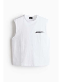 H&M - Men White Loose Fit Printed Vest Top