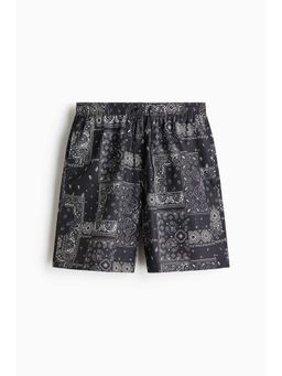 H&M - Men Black Patterned Swim Shorts