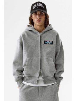 H&M - Men Grey Oversized Fit Zip-Through Hoodie