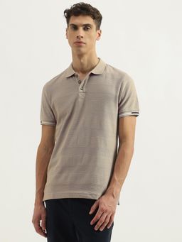 United Colors of Benetton - Grey Regular Fit Collar Neck Textured Polo T-Shirt