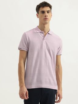 United Colors of Benetton - Purple Regular Fit Collar Neck Textured Polo T-Shirt