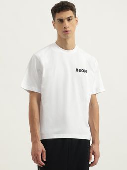 United Colors of Benetton - White Boxy Fit Round Neck Printed T-Shirt