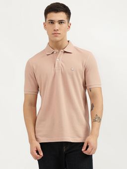 United Colors of Benetton - Peach Regular Fit Collar Neck Solid Polo T-Shirt