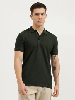 United Colors of Benetton - Green Regular Fit Collar Neck Printed Polo T-Shirt
