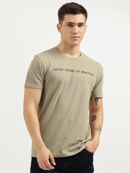 United Colors of Benetton - Beige Regular Fit Round Neck Printed T-Shirt