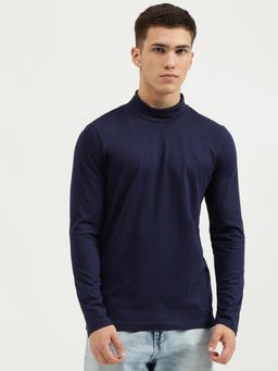 United Colors of Benetton - Purple Slim Fit Turtle Neck Solid T-Shirt