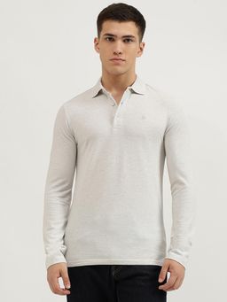 United Colors of Benetton - Grey Slim Fit Collar Neck Solid Polo T-Shirt