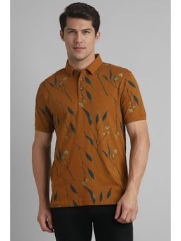 Simon Carter - Printed Brown Polo T-Shirt