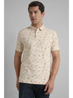 Simon Carter - Printed Beige Polo T-Shirt
