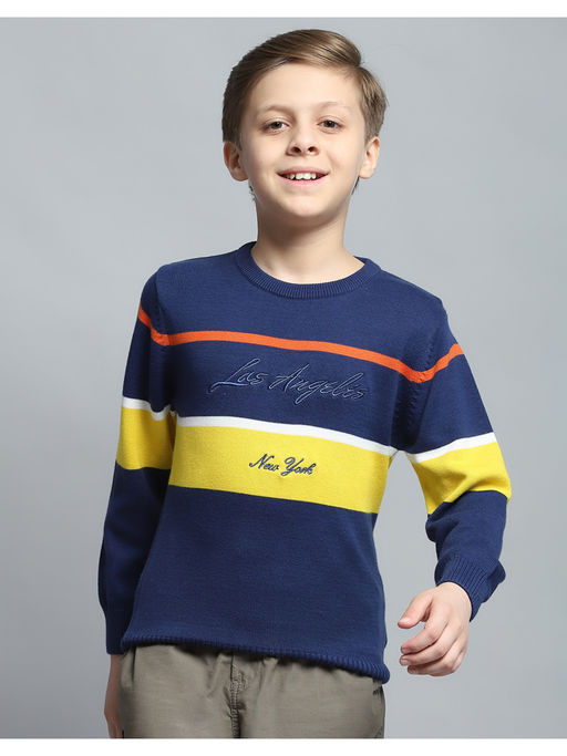 Monte Carlo Blue Sweater For Kids Monte Carlo Boys Stripes Navy