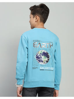 Monte Carlo - Boys Blue Printed Round Neck Full Sleeve Sweatshirt