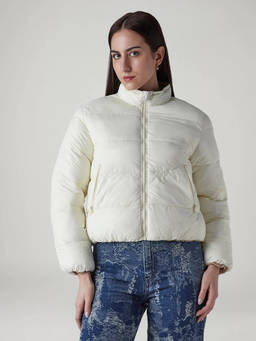Levi's - Women Off White Nylon Full Sleeves Reversible Jacket