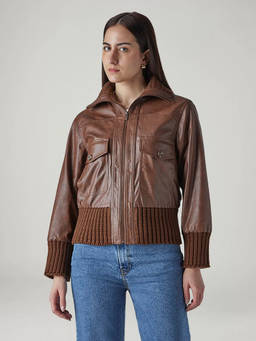 Levi's - Women Brown Polyurethane Full Sleeves Jacket