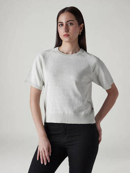 Levi's - Women Off White Cotton Half Sleeves T-Shirt