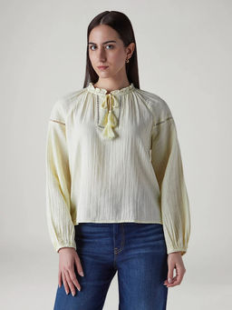 Levi's - Women Yellow Cotton Full Sleeves Top