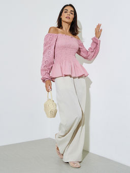 Styli - Women Pink Cotton Full Sleeves Top