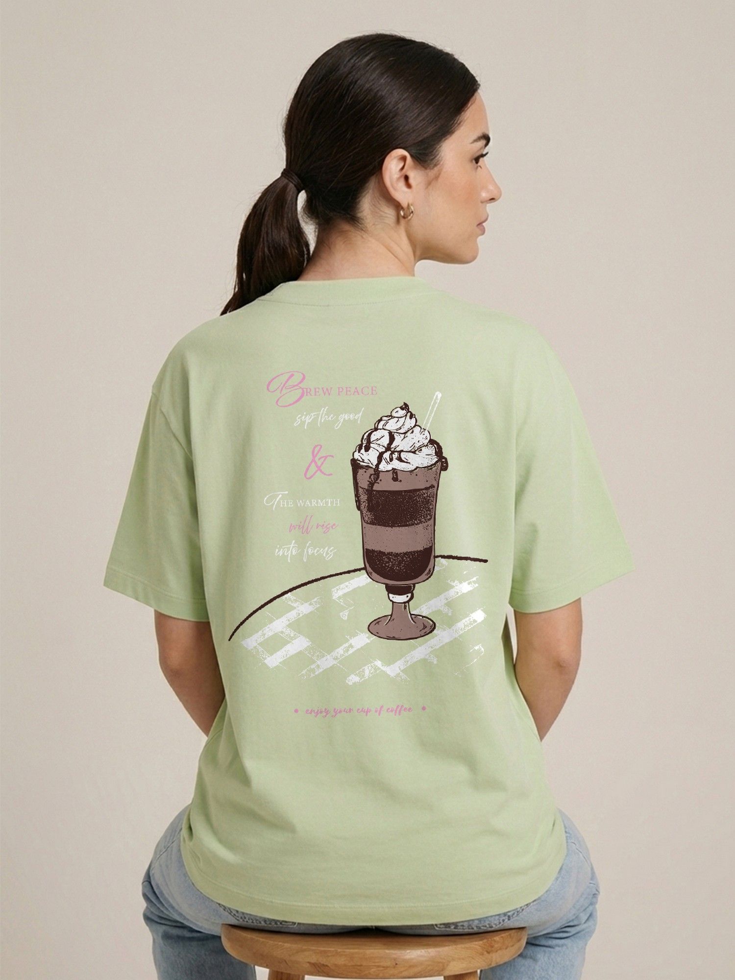 nobero Oversized Graphic Green Print T-Shirt-picture-29