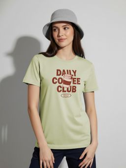 Nobero - Graphic Green Printed T-Shirt
