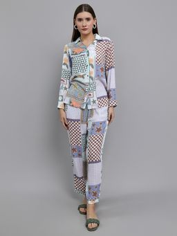 Monte Carlo - Multi-Colour Viscose Blend Printed Co-Ord Set