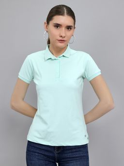 Monte Carlo - Regular Fit Half Sleeve Collar Plain Green Polo T-Shirt