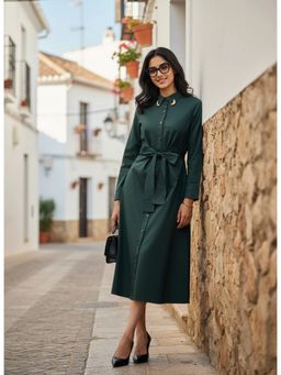Cove and Lane - Cotton Green Corp Dress with Belt