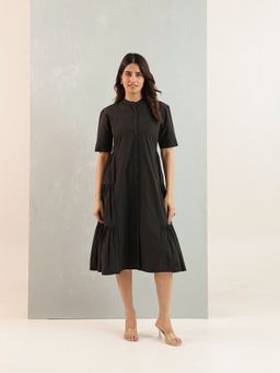ZUMMER - Black Cotton Shirt Dress