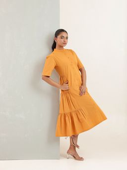 ZUMMER - Mustard Cotton Shirt Dress