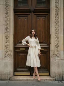 ZUMMER - Off White Hand Painted Dress