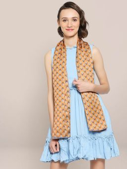 Dupatta Bazaar - Women's Floral Printed Multicolour Satin Scarf