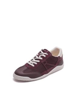 Rare Rabbit - Cruz Men Dark Maroon Solid Lace-Up Low-Top Sneakers