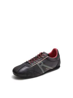 Rare Rabbit - Dust Men Black Solid Leather Lace-Up Sneakers