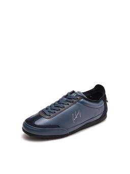 Rare Rabbit - Sean Men Dark Blue Solid Leather Lace-Up Sneakers