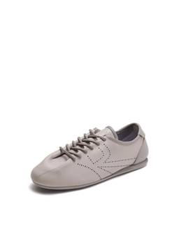 Rare Rabbit - Skin 2.0 Men Dark Fawn Solid Leather Lace-Up Sneakers