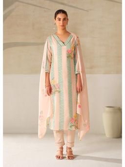Autumnlane - Nadira Pale Green Linen Cotton Kurta with Pant & Dupatta (Set of 3)