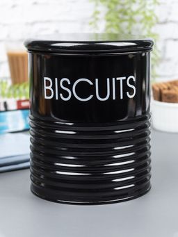 Voncasa - Biscuits Jar with Lid - (Black, 1700ml)